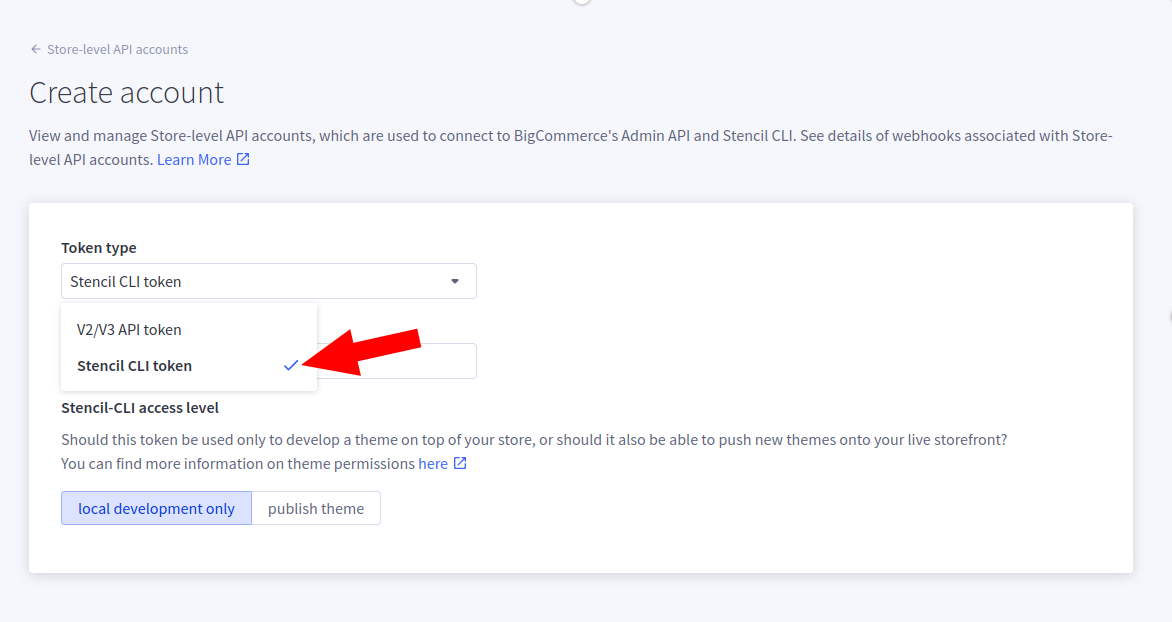 Creating a Stencil CLI Token on BigCommerce